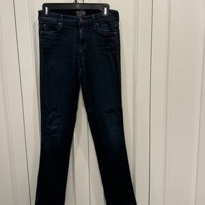 MOTHER Denim Rascal Fit Coffee Tea or Me finish - denim designed + made in USA